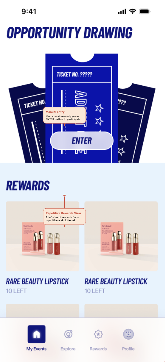 Before – manual raffle entry